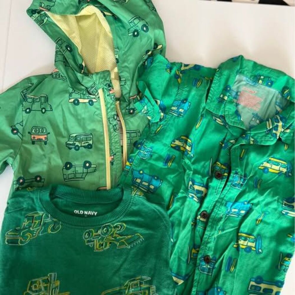 Toddler Boy Raincoat and Shirts Bundle